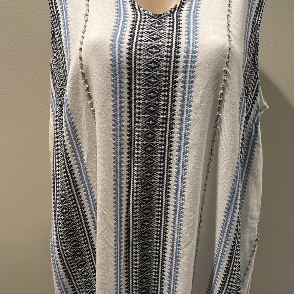 J.Jill Womens Maxi Dress Sleeveless Blue White Stripe Boho Sundress size 2X - Picture 6 of 9